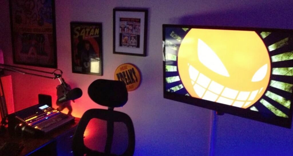 adult comedy podcast studio recording